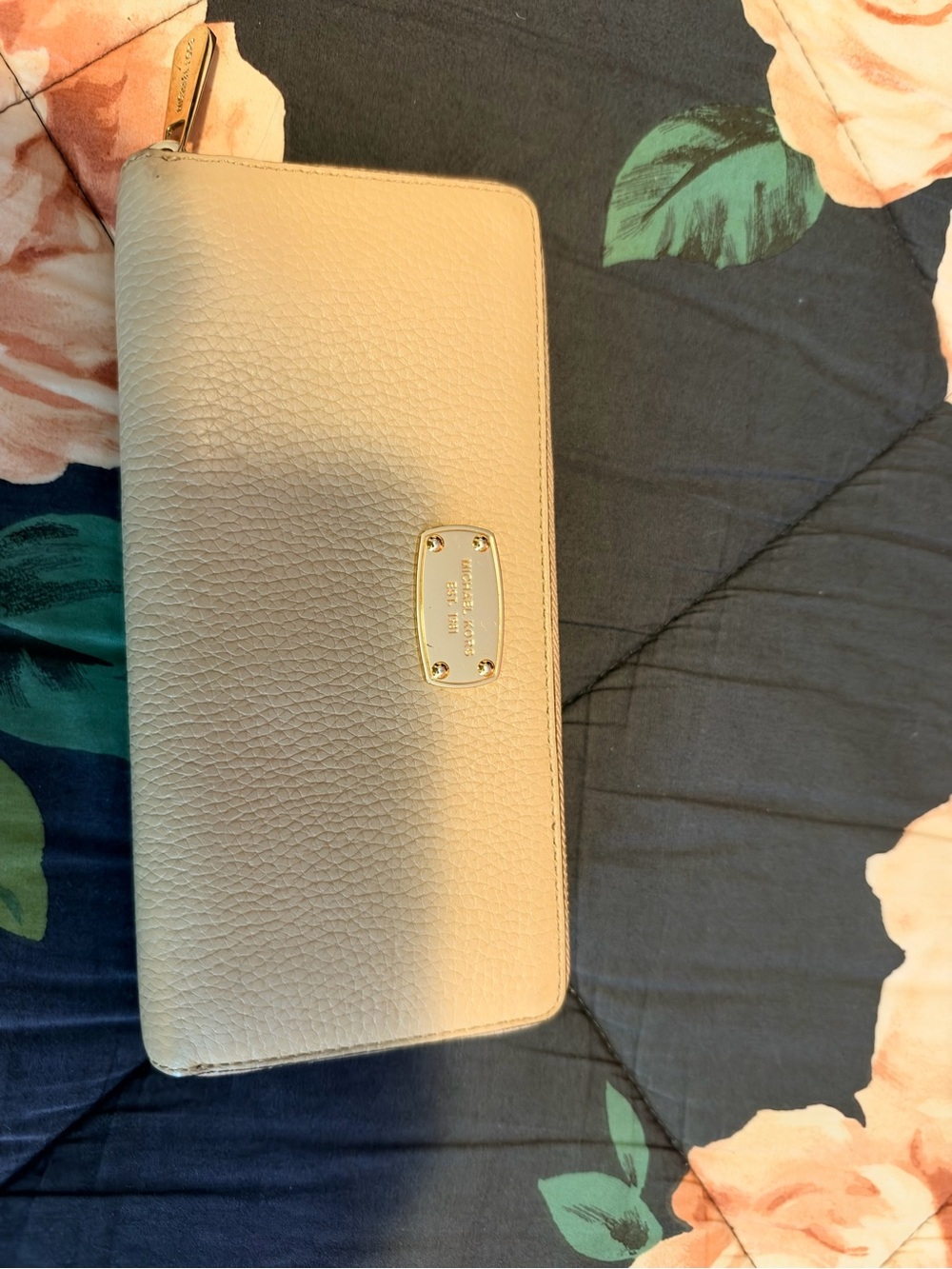 Michael Kors Pebbled Leather Zip Around Wallet in Blush